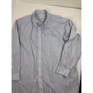 Roundtree and‎ Yorke Mens XL Gold Label 80s Non Iron Pinpoint Shirt 18/34 plaid